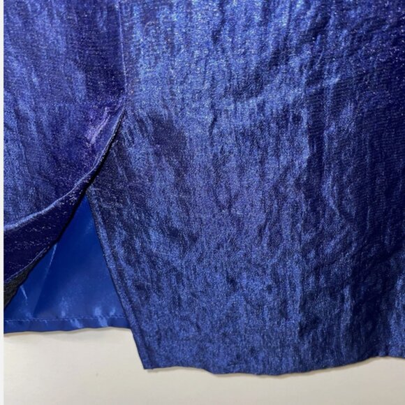 Vtg Y2K J. TAYLOR Cocktail Dress Blue Rhinestones &. Jacket Size 10 Lace - Picture 10 of 12